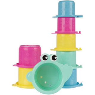 Skladacie tégliky "Stacking" 6 m+ Playgro - krokodíl pastel