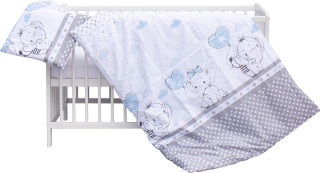 Detská postieľka s kompletnou výbavou Scarlett Gusto 120 x 60 cm modrá