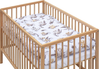 Detská postieľka s kompletnou výbavou prírodná 120 x 60 cm Afrika béžová Scarlett