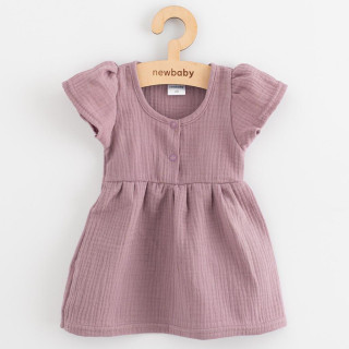 Dojčenské mušelínové šaty New Baby lavender