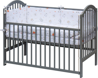 Detská postieľka s kompletnou výbavou120 x 60 cm šedá Labra Scarlett