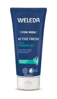 3 v 1 Shower Gél For Men Active Fresh 200 ml Weleda
