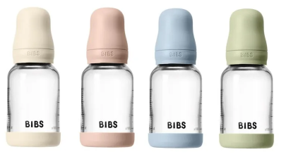 Sklenená fľaša proti kolike so silikónovým cumlíkom 120 ml BIBS