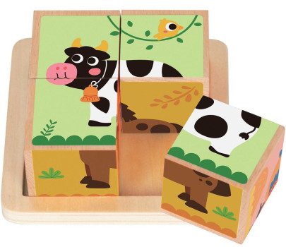 Toys Drevené kocky Farma 2 2Kids