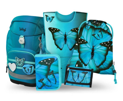 Set 5 Airy Plus Butterfly: batoh, peračník, vrecko, zástera, peňaženka Baagl