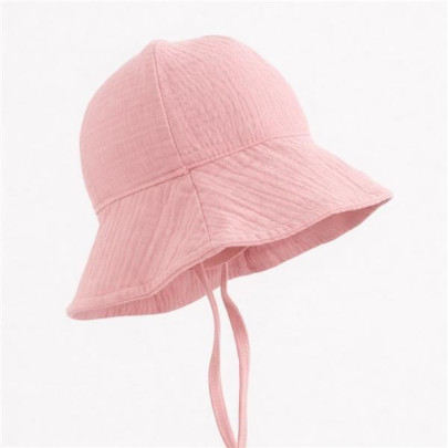 Dojčenský mušelínový klobúčik pink New Baby