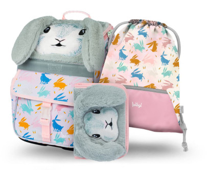 Set 3 Zippy Bunny: aktovka, peračník, sáčok Baagl