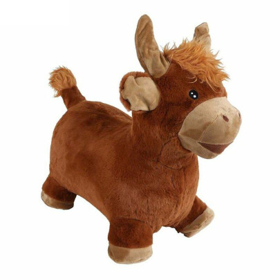 Skákací plyšový yak Mini Club Skippy 60 cm s pumpičkou