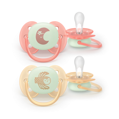 Cumlík Ultrasoft s obrázkom nočný 0 - 6 m neutral 2 ks Philips Avent