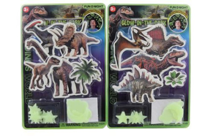 Svietiace nalepovacie dinosaury