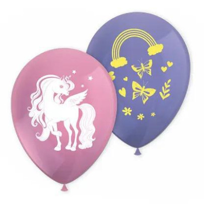 Jednorožec dúhový - 8 ks latexové balóniky 11"/28 cm