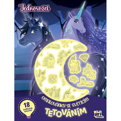 Omaľovánky so svietiacim tetovaním Jednorožci