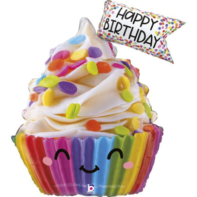 Cupcake so zdobením HB 31"/79 cm fóliový balónik nafukovací Grabo