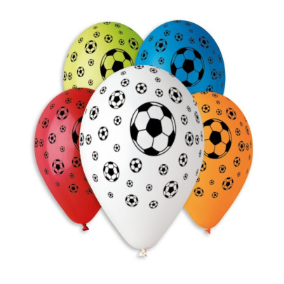 Balóniky nafukovací futbal 12'' priemer 30 cm 5 ks