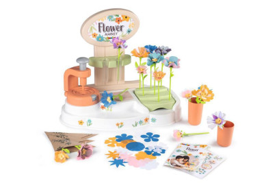 Kreatívna sada kvetinárstva pre deti - výroba kvetov, flower market set so strojom