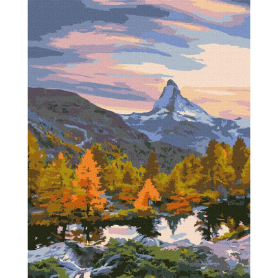 Maľovanie podľa čísel - Horský les 40 x 50 cm