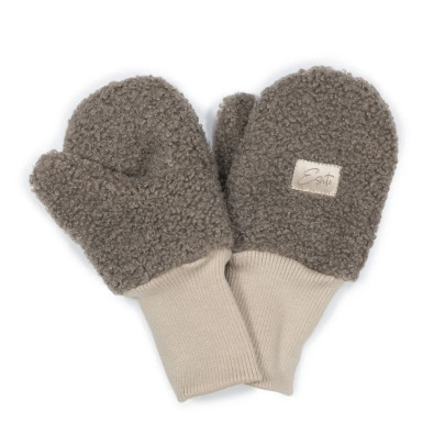 Zimné palcové rukavice Teddy fleece double Brown Esito