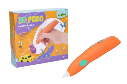 3D pero oranžové základná sada 10 náplní 10 šablón Wiky