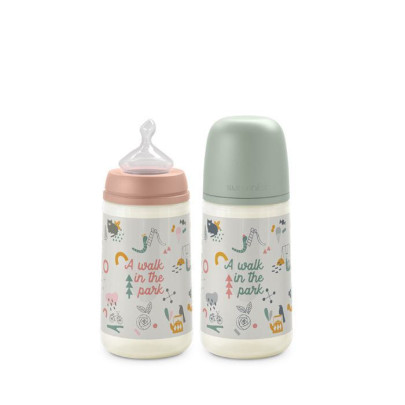 Dojčenská fľaša Walk anatomická M silikón 270 ml Suavinex