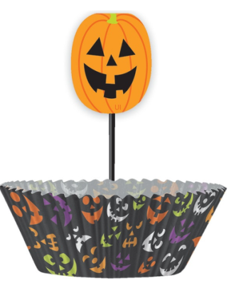 Košíčky na tortičky halloweenskej s tekvicou, 24 ks Unique
