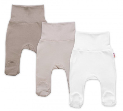Rastúca výhodná sada, 3x polodupačky pre bábätko Nature - béžová/taupe/biela