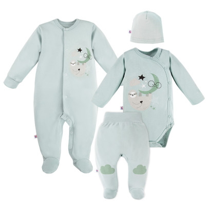 Dojčenský set do pôrodnice Mellow 4dielny mint Eevi