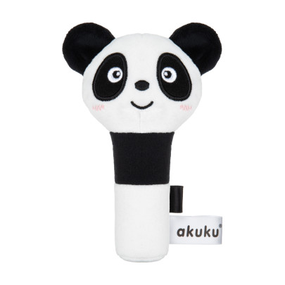 Plyšové pískatko panda čiernobiela Akuku