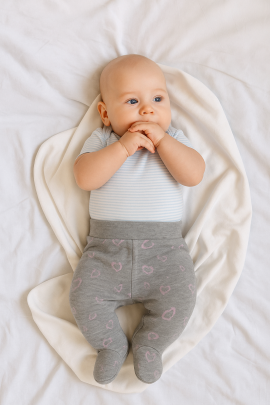 Zateplené polodupačky Srdiečka Baby Service Šedé