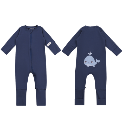 Detský rastúci overal Veľryba Navy Blue Moniel