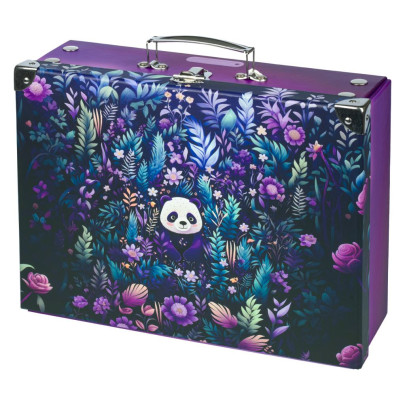 Skladací školský kufrík Jungle Panda s kovaním Baagl