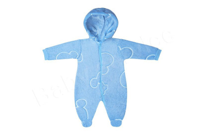 Zimná kombinéza s kapucňou wellsoft svietiaca v tme Baby Service modrá
