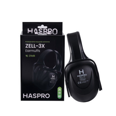 Chrániče sluchu Zell-3X, SNR 29dB čierne Haspro