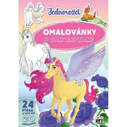 Omaľovánky A4 so samolepkami Jednorožce
