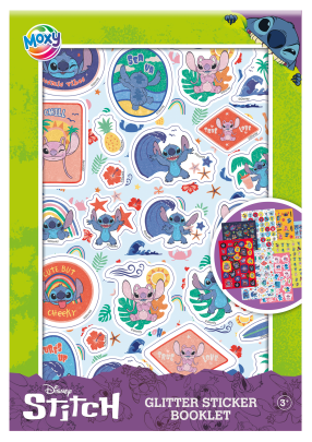 Trblietavé samolepky Stitch A5 8 hárkov