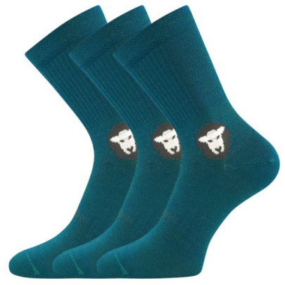 Ponožky detské Barefootik merino so striebrom modro-zelenej (3 páry)