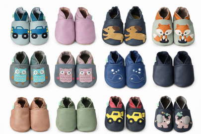 Kožené capáčky Barefoot Veľ. L (12-18 mes.) Hopi Hop