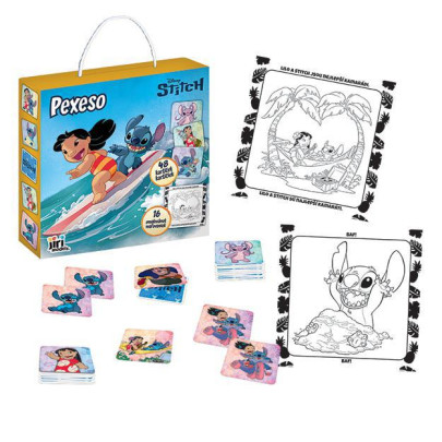Pexeso v krabičke s omaľovánkou Lilo & Stitch