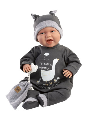 New born realistická bábika bábätko so zvukmi a mäkkým látkovým telom - 42 cm Llorens