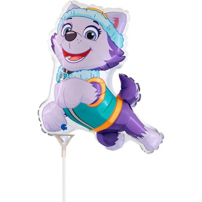 Fóliový balónik Tlapková patrola Everest 35 cm – mini balónik na tyčku