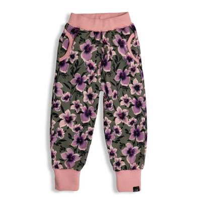 Detské tepláky EasyFit Purple flower zelené