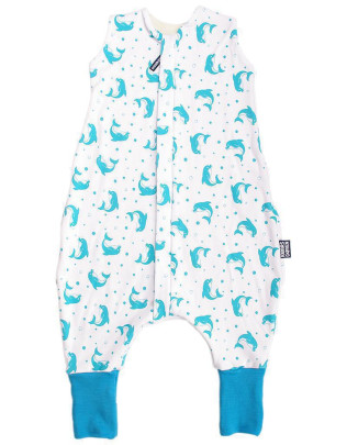 Merino spací vak bio delfín aqua nohavice
