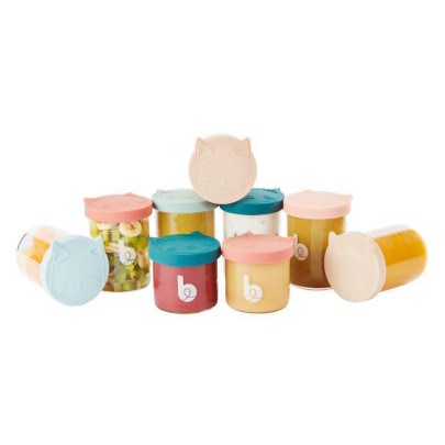 Sklenené misky s viečkami ISY Bowls 6 x 250 ml + 3 x 120 ml Babymoov