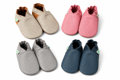 Kožené capáčky dierované Barefoot Vel. XL (18-24 mes.) Hopi Hop