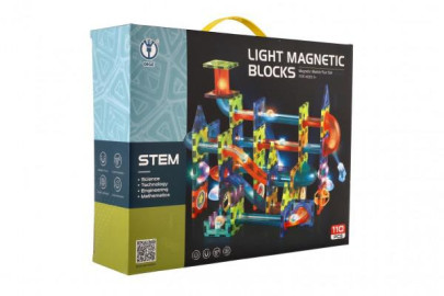 Guličková dráha magnetická plast 110 ks 16 guličiek s doplnkami na batérie