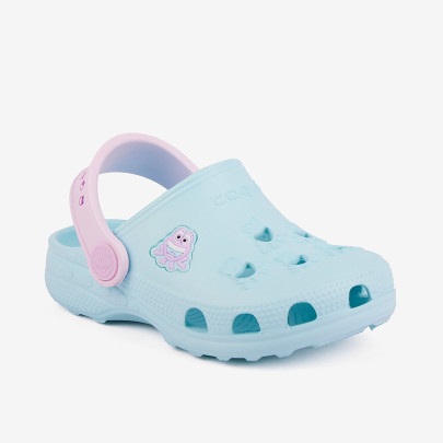 Dievčenské nazúvaky clogsy Little Frog Pastelovo modré Coqui