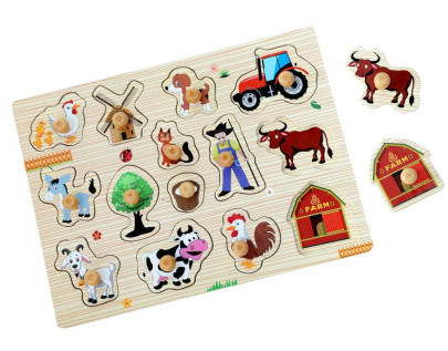 Drevené puzzle Farma 14 dielikov 2Kids Toys