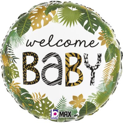 Kruh - Džungľa Vitaj Baby 18"/46 cm fóliový balónik nafukovací