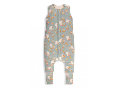 Celoročný spací vak s nohavicami Vintage Animals Sleepee Sky Blue/Cream