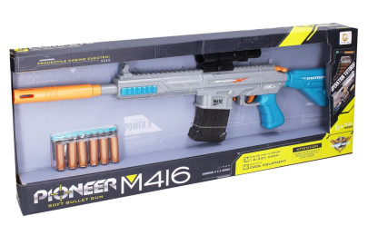 Puška Pioneer M416 s penovými nábojmi a patrónami 71 cm