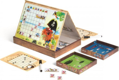 Spoločenská hra pre deti Pirátske lodičky magnetická 5+ Janod